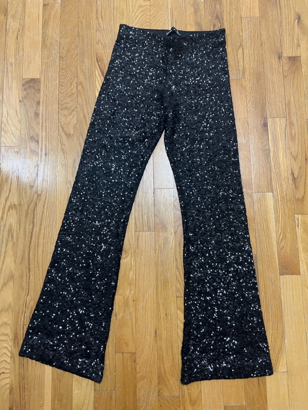 Zara Black Sequin Flared Pants